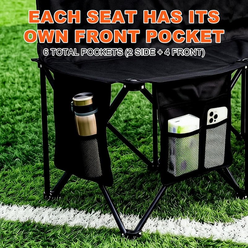 Zettfuly Soccer Bench for Team - Portable Folding Bench Seats