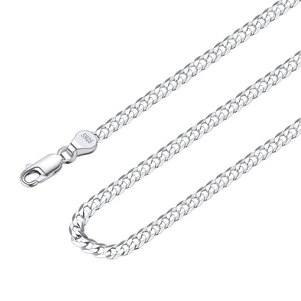 Suplight Mens Silver Chain 925 Sterling Necklace Cuban Chains for