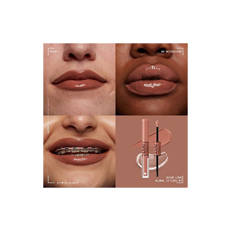 NYX Professional Makeup, Shine Loud, Labial Líquido Larga Duración, Glob
