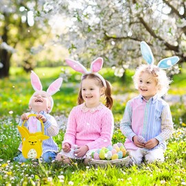 Pack of 3 Easter Baskets Felt Easter Bunnies, Easter Basket Children with Handle, Easter Nest for Filling, Easter Nest Craft Rabbit, Baskets Easter, Easter Gift Bags, Easter Decoration Easter Baskets