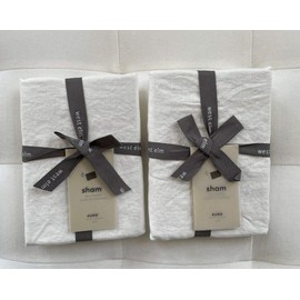 West Elm Belgian Linen Euro Shams~Set of Two~*White*~