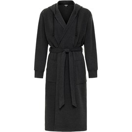 Alexander Del Rossa Sweatshirt Robes Men, Hooded Mens Robe with Hood and Pockets - Long Warm Men's Bathrobe Dark Heathered Gray Large (A0021DHGLG)