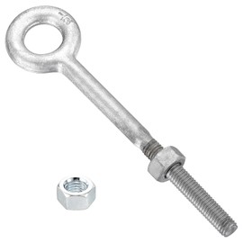 METALLIXITY Eye Bolt with Nuts (1/2"x6") 5Set, Zinc-Plated Carbon Steel Machinery Lifting Ring Threaded Eye Bolt - for Load Hoisting, White