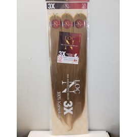 LOC Synthetic Pre-Stretched Braiding Hair, 3 Bundles/Pack, 52 Inches Long (27)