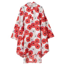 Wpc. R003-9085-201 Women's Raincoat, Poncho, Peoni, Red, Women's, Raincoat, Won't Get Wet, Even With A Backpack On Your Backpack, Outdoors, Leisure Festivals, Storage Bag Included, Stylish, Cute,