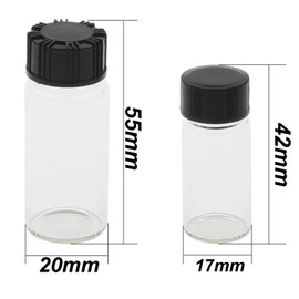 10ml(0.3 Oz) and 5ml(0.17 Oz) Clear Glass Vials Liquid Sampling Sample Bottles Screwcap Lab Capacity Container Pack of 35 (20pcs 10ml and 15pcs 5ml Clear Vials)