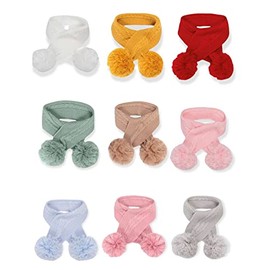 Mini Mart Online Limited Baby Infant Knitted Cable Bobble Scarf Pom Pom Boy Girl Nb-24 Months Pink