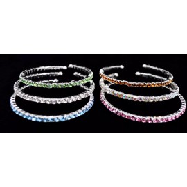Unbranded  Wholesale Lots 6 Pcs 1 line mix color Rhinestone open Cuff Bracelet Bangle  AA1