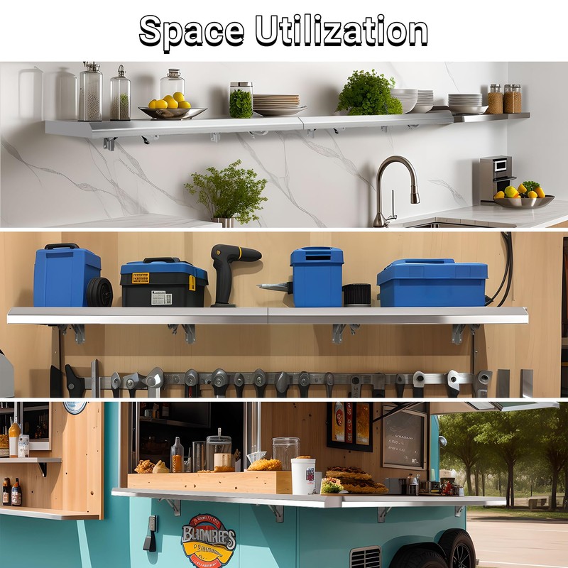 Toriexon Folding Concession Shelf 96" x 12", Drop Down Concession