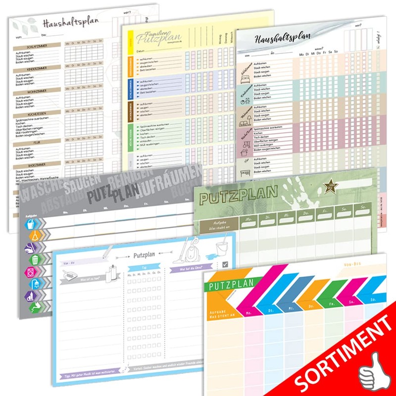PRICARO A4 Sheet Magnetic Cleaning Plan 25 Sheets (Pack of