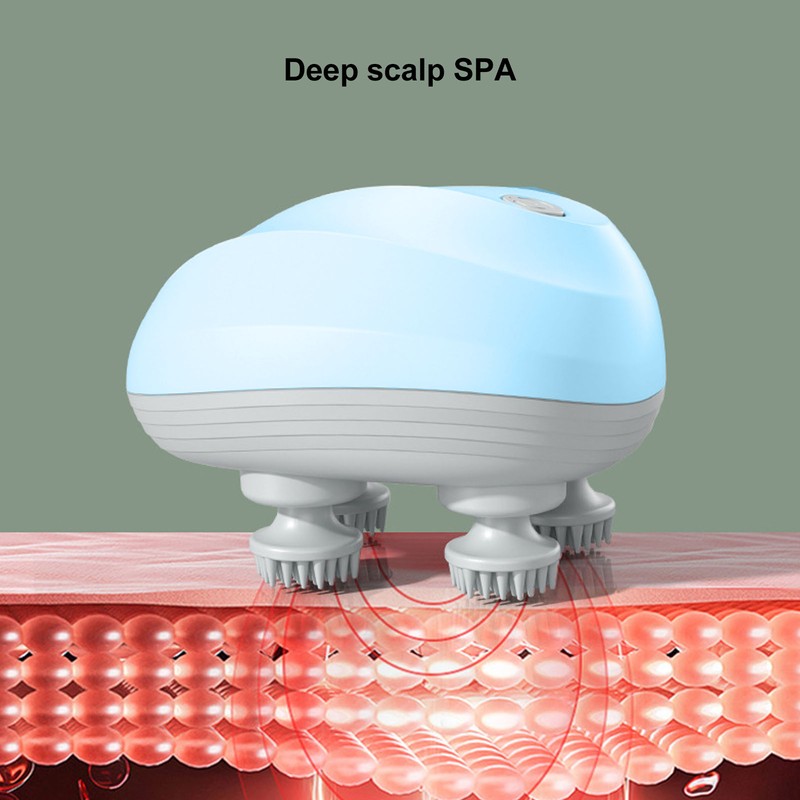 Electric Scalp Massager 4 Paws Rechargeable Head Massager Portable Multifunction