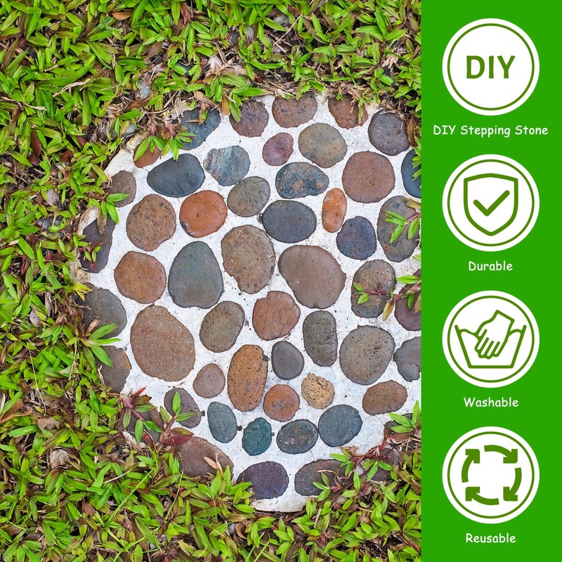 U0U 5 Size Round Stepping Stone Mold,8.7" 9.25" 10" 11.4"
