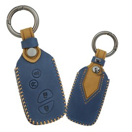 ontto 4 buttons Leather Car Key fob Cover Fit for Lexus ES240 ES350 LS460 GS300 450h 460h CT200H GX400 GX460 IS250 IS300C RX270 Smart Key case keyring Shell Key holder keychain Accessories Blue