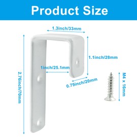 Waziaqoc 2 Pack Bed Ladder Hooks Brackets, 1 Inch J Hook Hanger with PVC Coated, 25 mm Heavy Duty Hardware Utility Hook, with Mounting Screws (White)