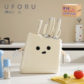 UFORU US Stock Multifunctional Plastic Kitchen Utensil Drying Holder for Spoon Fork Knife Cutlery Storage Rackcolor: Beige with IP