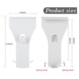 Ripeng 16 Pieces Brick Wall Clips and Hooks for Hanging Outdoors No Drill, Brick Hangers Fit 2-1/4 to 2-3/8 Inch Hooks to Hang Wall Decor, Pictures, Christmas Decorations Hangers (White)