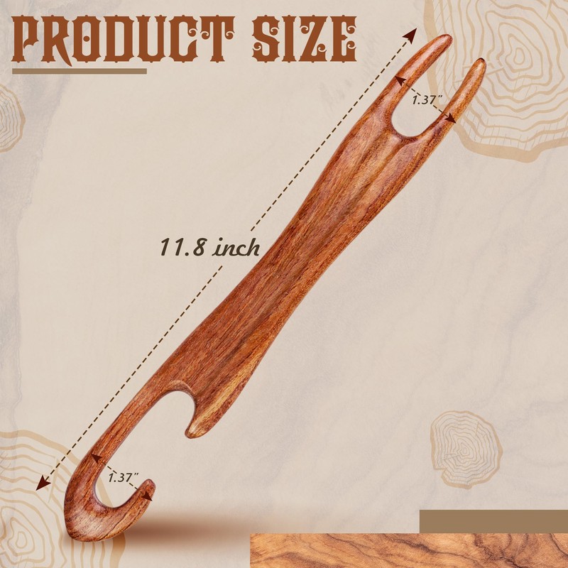 Savina 11.8in Wooden Weaving Shuttle - Handcrafted Loom Sticks for