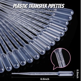 Teenitor 3ML Pipettes, Plastic Dropper Essential Oil Transfer Pipettes Disposable Liquid Eye Dropper for Lab Science Multi- Purpose Makeup Tool, 15Pcs