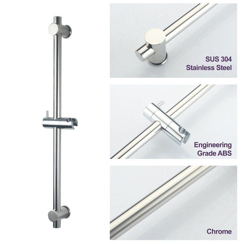 HAMOLER 24 Inch Shower Slide Bar with Adjustable Shower Holder