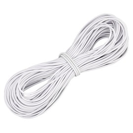 PH PandaHall Round 3 mm Elastic Cord 30 Yards Bungee Shock Cord Elastic Cord Soft White Elastic Rope Band Round Cord Polyester Cords for Sewing Crafts Camping Lashing Straps