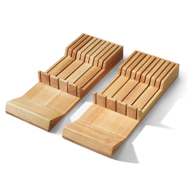 Cook N Home In-Drawer Knife Block Organizer 18-slot, (2pc 9-Slot)
