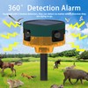QXMH Solar Outdoor Motion Sensor Alarm: Dog Barking&Gunshot Sound, 129db