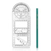Vicloon Multifunctional Geometric Ruler, Drawing Template Measuring Tool Plastic Measuring
