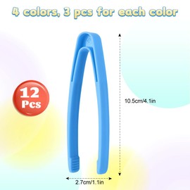 Children's Tweezers, 12-Piece Colourful Plastic Tweezers Children's Jumbo Tweezers Learning Toy Children's Tweezers Set for Fine Motor Skills Tweezers Colourful for Sorting Counting DIY Crafts