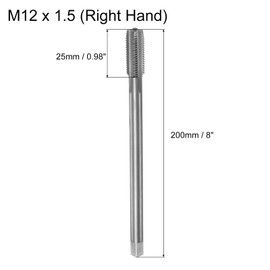 QUARKZMAN Metric Tap M12 x 1.5 H2 200mm Extra Long Straight Flute Threading Tool for Threading and Repairing