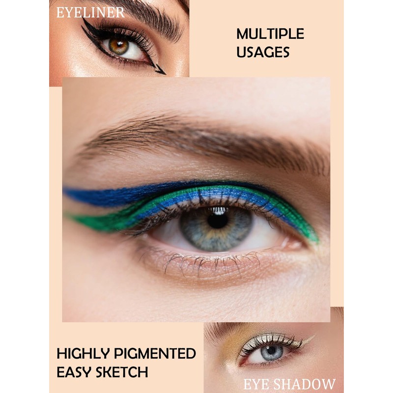 Matte Liquid Eyeliner Pen, Waterproof, Colourful Eyeliner Pen Lasts 24