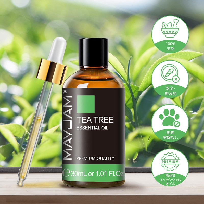 MAYJAM Essential Oil, Tea Tree, 1.01 fl oz (30 ml),