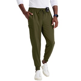 BARCO Unify Rally Scrub Jogger for Men – Olive, 6-Pocket Elastic Waist Pants with 360 Spandex Stretch & Moisture Wicking Fabric to Stay Clean & Comfortable – M, Regular Fit