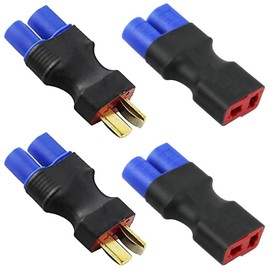 4pcs RC LiPo Battery Connector Adapter Compatible with EC3 to T Male Female Connectors ESC Charger