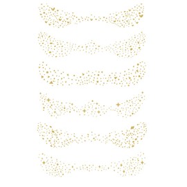 KEQAR Pack of 6 Glitter Freckles Tattoo Set, Temporary Freckles, Waterproof, for Christmas and Festivals, Easy for All Skin Types (Golden)