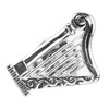 Harp Brooch Stylish Innovative Silver Glossy Finish Musical Instrument Brooch