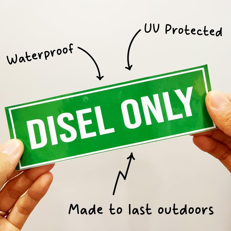 GRITKULTURE Diesel & Gasoline Decal Stickers for Fuel Tank. Weatherproof,