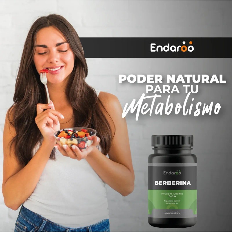 Berberina Cápsulas Suplemento Bienestar Metabólico Endaroo
