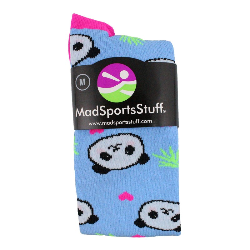 MadSportsStuff Happy Panda Bear OTC Socks (Sky Blue, Small)