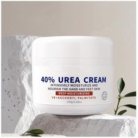 Crema de urea 40 por ciento para pies, máxima fuerza, hidrata la crema de pies para talones y pies secos agrietados, manos, rodillas, codos, crema de 