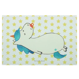 Mr. & Mrs. Panda Medium Glass Chopping Board Unicorn Dummy - Gift, Unicorn, Pegasus, Infant, Glass Chopping Board, Mum, Unicorn, Baby