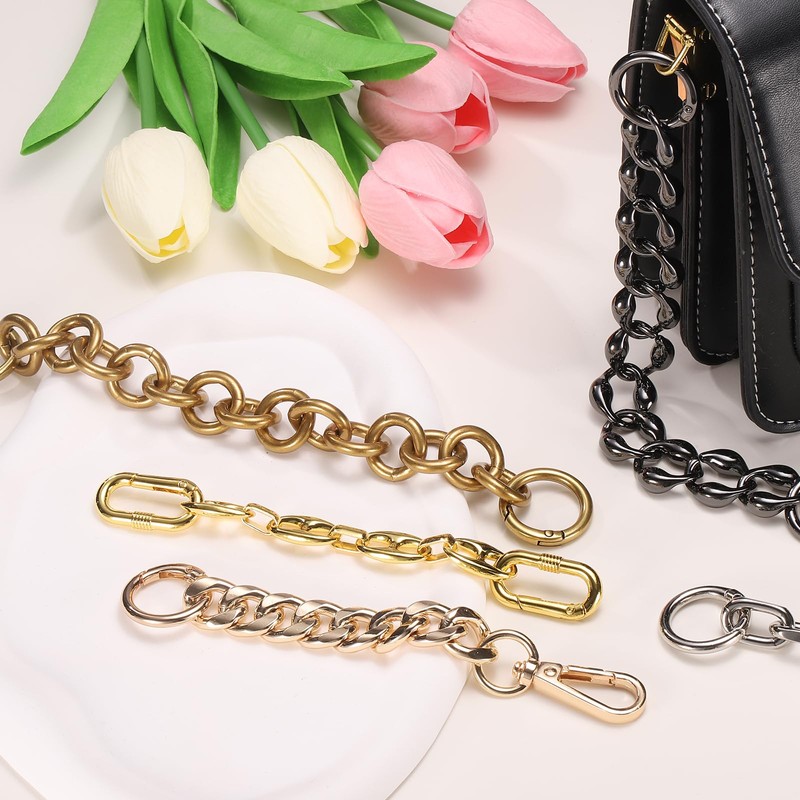 sourcing map 2Pcs Purse Strap Extender 5.9-Inch, Bag Extender Chain