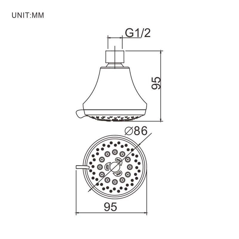 Ibergrif M20260 Wall Shower with Arm, Garden Shower Head with
