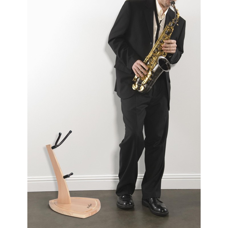 Musbeat Saxophone Stand, Saxophone Stand for Alto and Tenor, Walnut