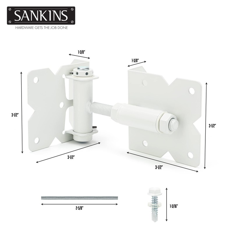SANKINS Self Closing Gate Hinges Heavy Duty Hardware Hinges for