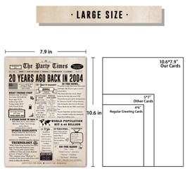 Ziwenhu Funny 20th Birthday Card for Him Her, Happy 20 Year Old Birthday Decorations Gifts for Girls Boys,Good Birthday Idea for Born in 2004 Son Daughter Friend