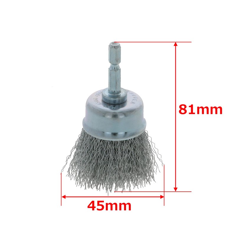 Takagi Earth Man Hexagonal Shaft Cup Wire Brush, Steel Wire,
