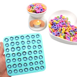 Fruit rings 49 Cavities Small donuts cereal Flexible Silicone mold Soap molds Resin molds Wax melts molds 061
