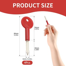 Verazquy 4Pcs Red Star Key – Universal Window Door Security Bolt Lock Key, Iron Rack Bolt Spare Frame for Fire Door Pipe Well Simple Doors Windows 80mm Zinc Alloy Brass Spare Star Keys