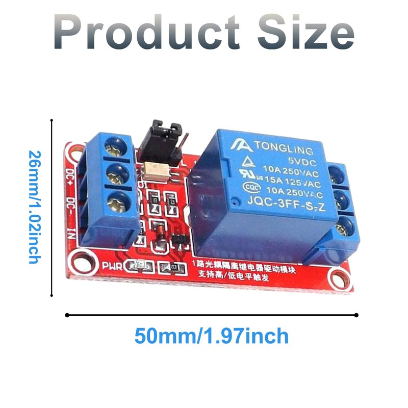 Relay Module 5 V: 1 Channel Relay Board with Optocoupler,
