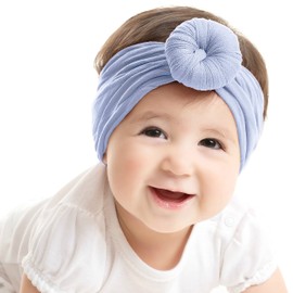 SYGA Baby Headbands Soft Cotton Strechable Turban Hairbands For Newborn Infant Toddlers Kids 0-3 Years (Light Purple)